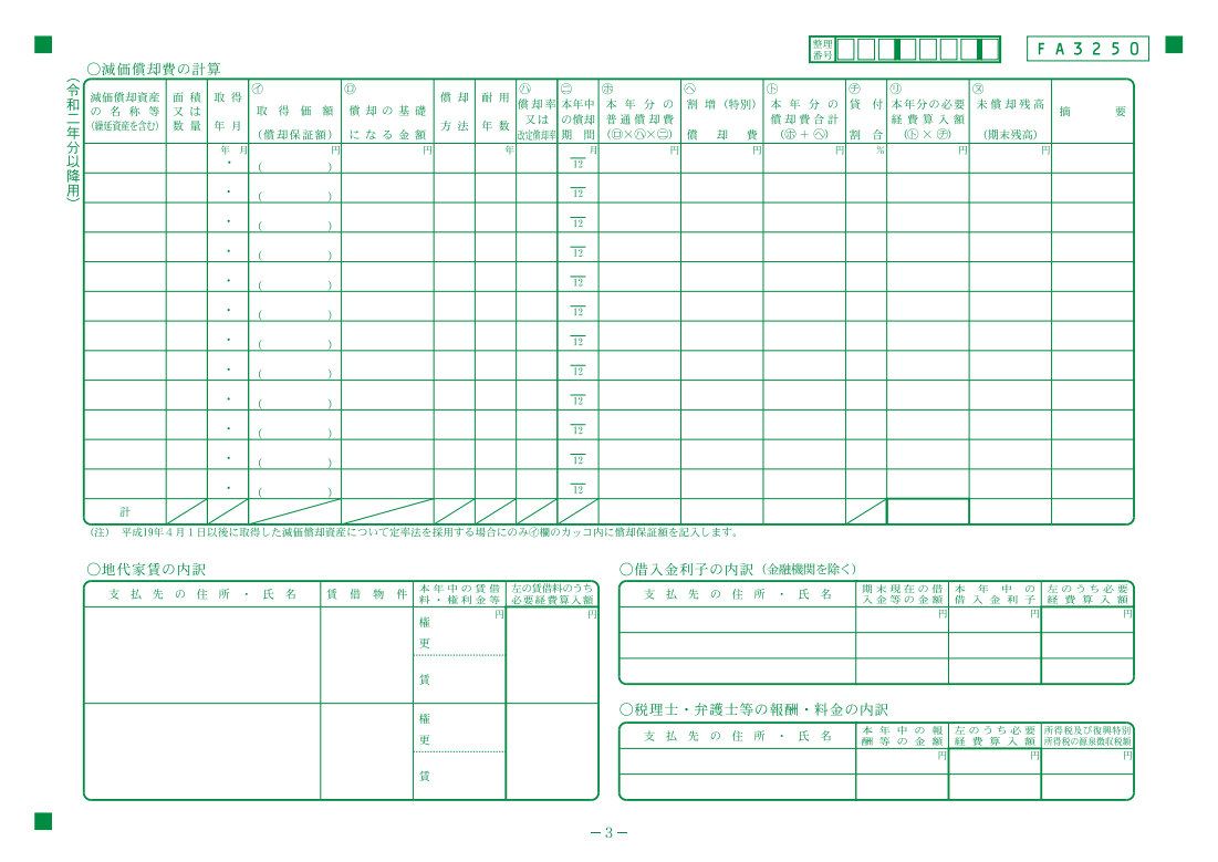 減価償却費について