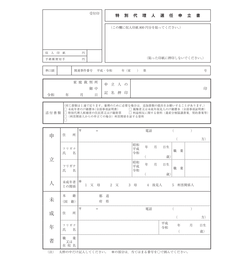 特別代理人選任